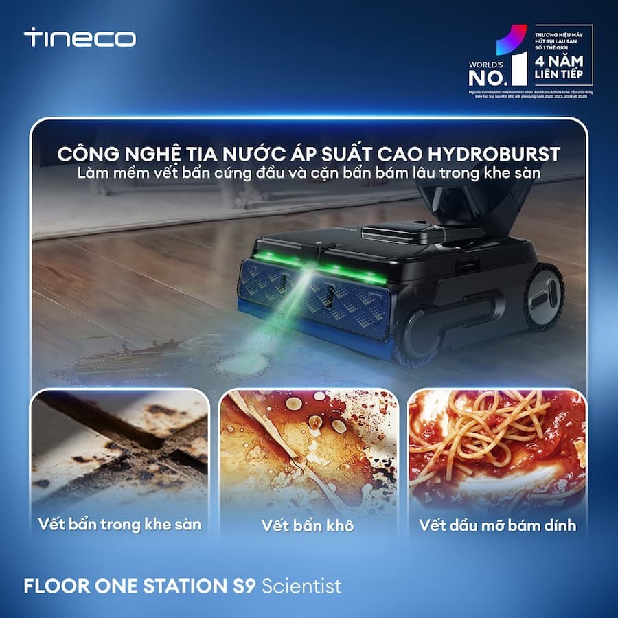 Thông Số Kỹ Thuật Nổi Bật Máy hút bụi lau nhà Tineco Station S9 Scientist