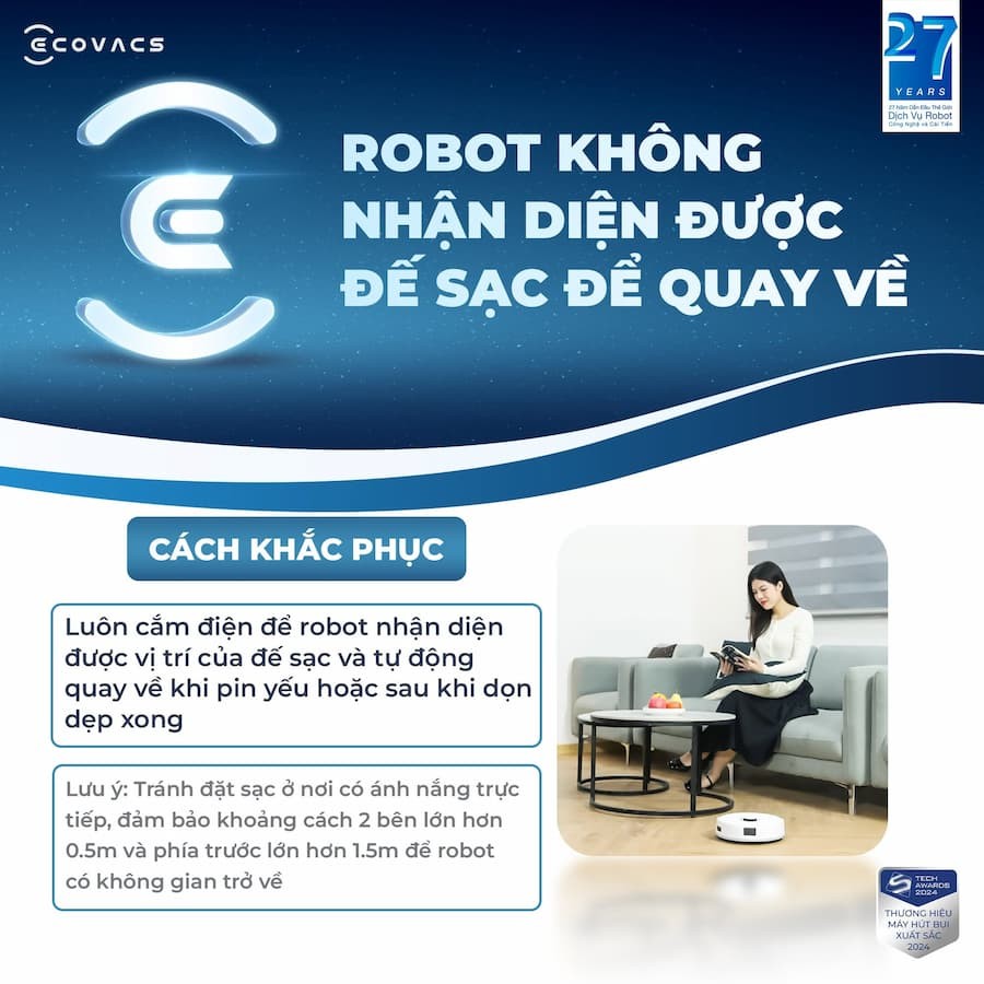 Robot hút bụi Ecovacs Lỗi Chổi Chính / Chổi Phụ Bị Kẹt (Main / Side Brush Malfunction)