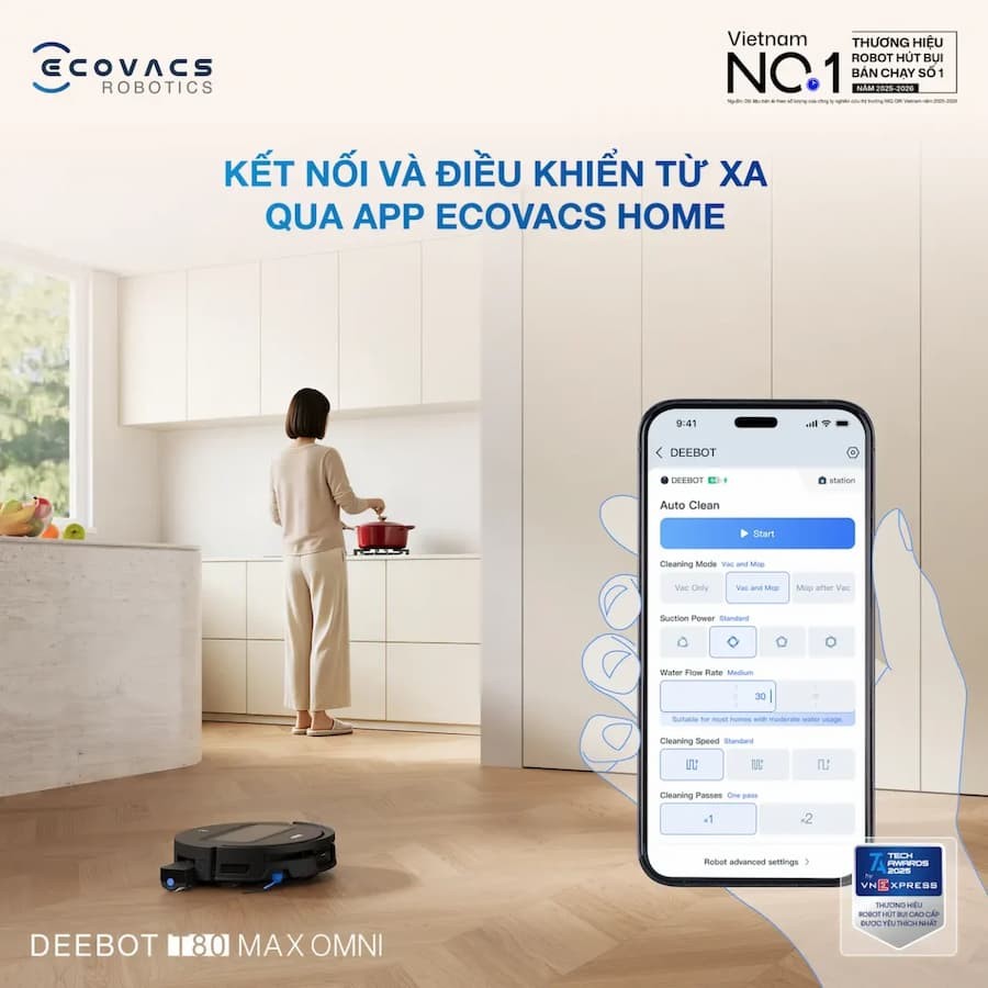 Khả năng tương tác và Ứng dụng quản lý Deebot T80 Max Omni