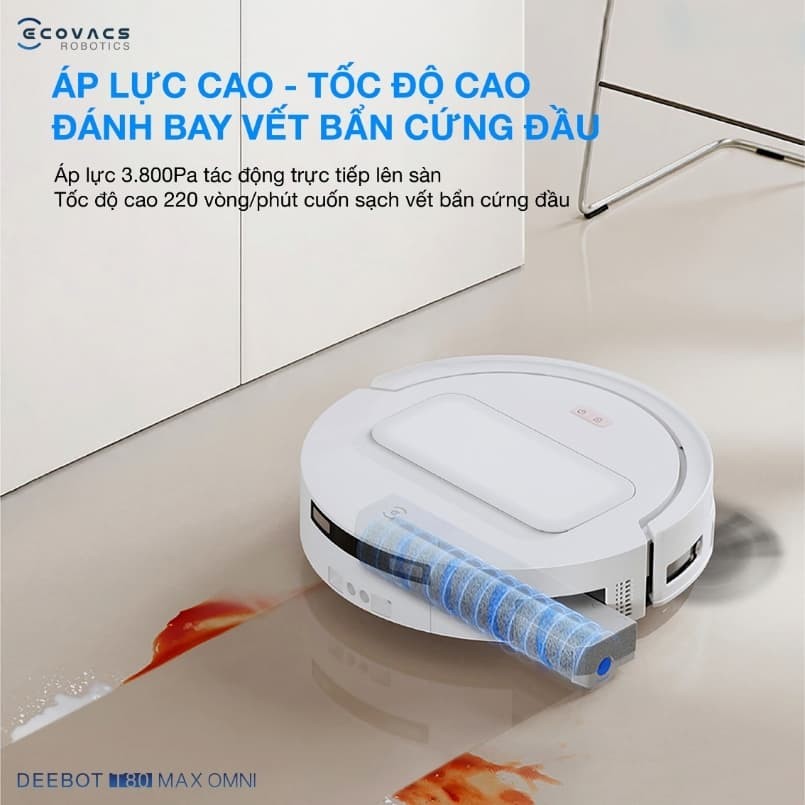 Ecovacs Deebot T80 Max Omni Công nghệ tự động giặt con lăn tức thì OZMO ROLLER 3.0